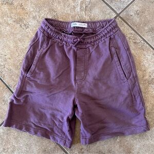 Zara Boys Purple 100% Cotton Shorts with Elastic Waistband Size 9